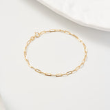 Paperclip Chain Bracelet II | 18K Solid Gold