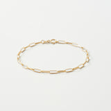 Paperclip Chain Bracelet I | 18K Solid Gold