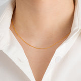 Box Chain Necklace | 18K Solid Gold