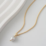 Baroque Pearl Pendant Necklace | 18K Solid Gold