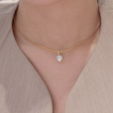 Baroque Pearl Pendant Necklace | 18K Solid Gold