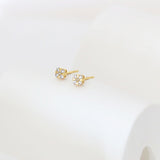 Diamond Clover Studs | 18K Solid Gold