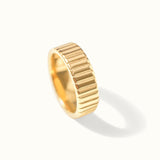 Prime Ribbed Ring II | 18K Solid Gold