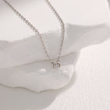 Bezel Set Solitaire Round Diamond Necklace (Natural Diamonds) | 18K Solid Gold