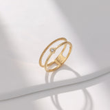 Bezel Set Double Take Round Diamond Ring | 18K Solid Gold