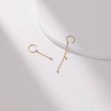 Floating Diamond Drop Earrings I | 18K Solid Gold