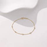 Bezel Set Multi Diamond Bracelet | 18K Solid Gold