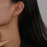 Floating Diamond Drop Earrings IV | 18K Solid Gold