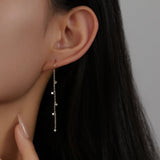 Floating Diamond Drop Earrings III | 18K Solid Gold