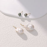 Tahitian Pearl Stud Earrings | 18K Solid Gold