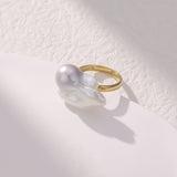 Oversized Baroque Pearl Ring | 18K Solid Gold