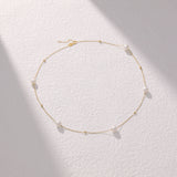 Pearl & Gold Bead Station Necklace | 18K Solid Gold