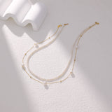 Pearl & Gold Bead Station Necklace | 18K Solid Gold