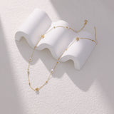 Pearl & Gold Bead Strand Necklace | 18K Solid Gold