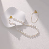 Oversized Organic Pearl Beaded Necklace | 18K Solid Gold