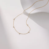 Multi Floating Diamond Necklace | 18K Solid Gold