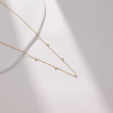 Multi Floating Diamond Necklace | 18K Solid Gold