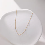 Multi Floating Diamond Necklace | 18K Solid Gold