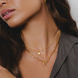 Textured Paperclip Necklace | 18K Solid Gold