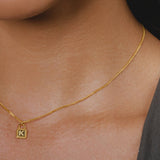 Initial Padlock Necklace | 18K Solid Gold