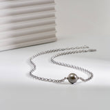 Tahitian Pearl Rolo Chain Necklace | 18K Solid Gold