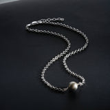 Tahitian Pearl Rolo Chain Necklace | 18K Solid Gold